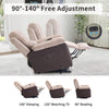 Electric Recliner Massage Heated Vibration Sofa Reclining Lounge Armchair Brown