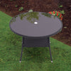 Outdoor Garden Dining Table Black/Brown Poly Rattan and Glass Home Furniture