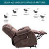Electric Recliner Chair Fabric Upholstered Armchair Massage Heating Sofa Brown