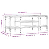 TV Cabinet Smoked Oak 121x35x45 cm Engineered Wood&Iron