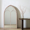 Large Window Garden Mirror Metal Frame Indoor Outdoor Wall Mounted Floral Decor