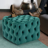 Large Velvet Fabric Tufted Pouf Stool Round/square Chesterfield Ottoman Footrest