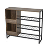 Industrial Shoe Bench Vintage Hallway Rustic Metal Wood Storage Tier Shelf Rack