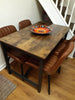 Large Industrial Dining Table Rustic Brown Kitchen Breakfast Table Metal Legs
