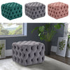 Square/Round Velvet Tufted Button Stool Ottoman Pouffe Footrest Cube Table BP9