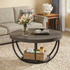 Home Accent Table 2-Tier Round Coffee Table with Storage-Coffee