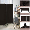172cm Rolling Privacy Screen Portable Wall Divider with Lockable Wheels -Coffee