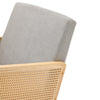 Nursing Rocking Chair Gray Nursery Rocker Armchair Soft Fabric Wooden Base Chair