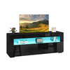 Black 120cm TV Unit Stand Cabinet with Shelf High Gloss Front with LED Lights