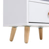 Bedside Table Cabinet Cupboard Night Stand Storage Organizer Shelving Rack White