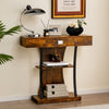 T-Shaped Industrial Console Table Narrow Sofa Side Table