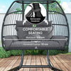 PE Rattan Double Hanging Egg Chair with Stand Foldable Wicker Swing Hammock Pod