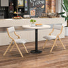 Folding Dining Chair Set of 2 Wooden Upholstered Dining Chairs-Natural