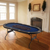 10 Player Oval Foldable Poker Table Casino Blackjack Texa Holdem Table 84"