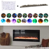 Electric Fireplace Wall Mounted Inset Into Fire Heater LED 9 Flames with Remote