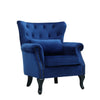 Velvet Lounge Armchair Fireside Button Back Rivet Accent Sofa Chair w/Cushion