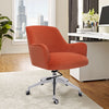 Velvet Upholstered Office Chair Wheeled Adjustable Swivel Computer Desk Armchair