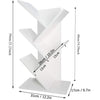 5 Shelf Tree Free Standing Bookshelf Wood Shape Desk White Bookcase Display Rack