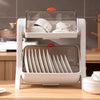 Dish Drying Rack Double Layer Bowl Drainer Tableware Storage Organizer Cupboard