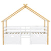 Wooden House Bed with Large Storage Drawers 3ft Single Cabin Canopy Bed Frame