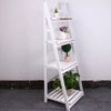 4 Tier Ladder Shelf Storage Shelving Unit Wooden Bookcase Plant Display Stand