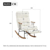 Rocking Chair Boucle Fabric Armchair with Backrest & Footrest for Living Room