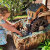 Solar Water Mill LED Light Up Outdoor Garden Water Fountain Feature | Bird Bath