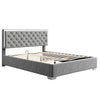 Hydraulic Ottoman Storage Bed 4ft6 Double Upholstered Bed Frame with Headboard