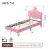 3ft SingleBed Frame Upholstered Bed with LED Headboard No Box Spring Needed Pink