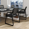 Set of 2 Black Guest Chair Ergonomic Reception Chair w/ Metal Frame