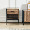 Industrial Wooden Retro 1 Drawer Bedside Cabinet Side Table Shelve Storage Unit