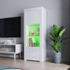 White High Gloss LED Tall Display Cabinet Cupboard Sideboard Standing Storage
