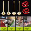 Barrier Posts Crowd Control Stanchion Velvet Ropes Bank Queue Pole Gold Red 4pc
