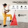 Portable 3-Step Ladder Aluminum Folding Step Stool w/ Non-Slip Pedal & Footpads