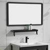 Modern Bathroom Mirror With Storage Shelf Rectangular Black Frame Wall Mirrors