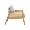 Mid-Century Modern Solid Wood Arm Chair Fabric Upholstered Armchair Rattan Chair