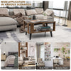 Industrial Coffee Table 2-Tier Wooden Center Table Small Side Table Living Room