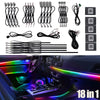 18 in 1 Full RGB LED Bead Symphony Dream Car Interior Ambient Lighting Kit APP