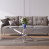 Modern Coffee Table Clear Tempered Glass Living Room Sofa Side End Table X Shape