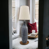 Grey Cement Extra Large Floor Lamp with Empire Shade –Modern Home Lighting Decor