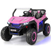 Costway Kids Electric Ride On Car 2-Seater 12V Battery Powered UTV-Pink