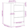 Bedside Cabinet Black 45x50x65 cm Engineered WoodNew