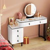 White Dressing Table High-gloss Vanity Makeup Desk with LED Mirror 5 Drawers