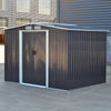Lifelook 6ft x 8ft Garden Shed Tool Storage w/ Foundation Kit Vents Grey Black