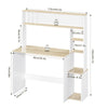 Computer Desk Home Office Study Workstation Table w/ 5 Tier Shelves 113x45x139cm