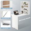 Foldable Floating Desk w/ 3-tier Tilt Storage Partition Wall Mounted Desk