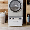 Washing Machine Stand Dryer Laundry Pedestal Raiser Feet Pads Floor Metal White