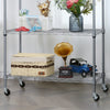 5-Tier Wire Shelving Unit Metal Storage Rack Kitchen Bathroom Shelf with Wheels