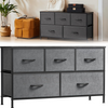 Fabric Chest of Drawers 5 Drawer Dresser Bedroom Bedside Storage Organizer Unit