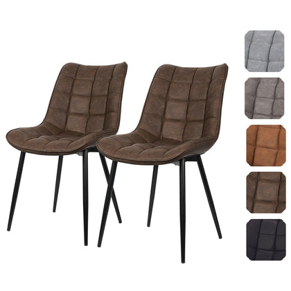 2x Kitchen Dining Chair Lounge Living Room Corner Chair with leather Steel Legs